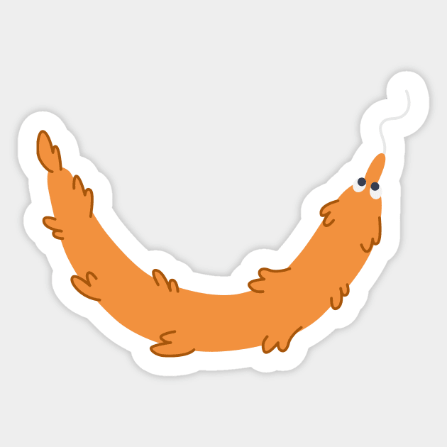 Worm Smile (Orange) Sticker by Bloo_the_Fluff